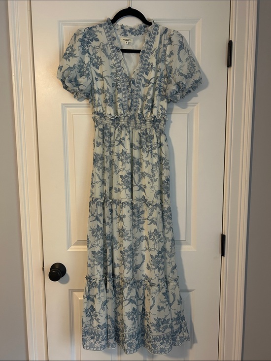 Max Studio Dresses & Skirts - Max Studio Light Blue Floral Tiered Maxi Dress